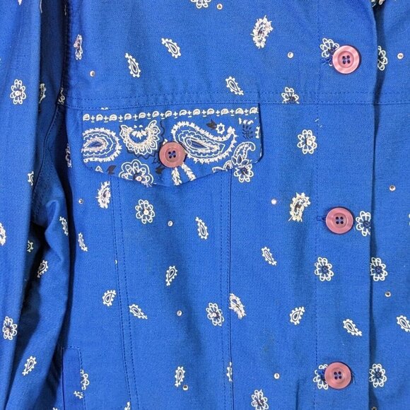 Quacker Factory Women Plus size 1X Rhinestone Handkerchief Lightweight Jacket - Picture 5 of 16